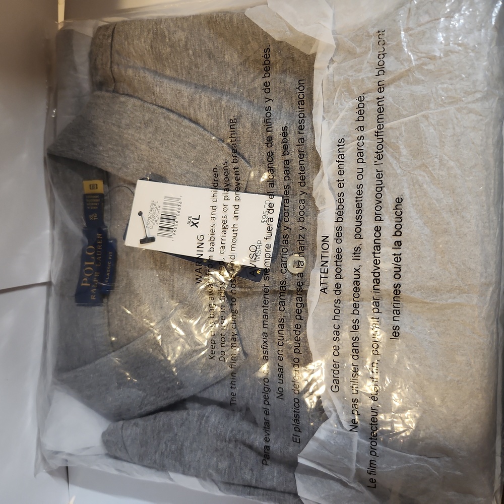 POLO RALPH LAUREN Men Medium Fit Interlock Polo Shirt GreyHtrSigPny